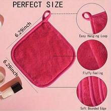 3/5pcs Set Soft Ultra-Fine Fiber Facial , Makeup Remover Cloths, With Hanging Loop, Gentle On Skin, Washable & Reusable - Multicolor - View 2