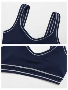 MFVIM Women's Spring/Summer Sports Bra And Leggings Set, Women's Casual Sports Outerwear Fitness 2-Piece Set, Leggings With Butt Lifting And Tummy Control, Slim Fit, Breathable And Comfortable, Suitable For Daily Casual, Outdoor, Running, Cycling, Yoga, Pilates, Gym Workout - Navy Blue - View 10