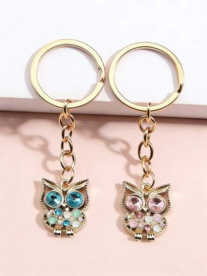 1个猫头鹰钥匙扣装饰品，适合毕业、开学、生日礼物、背包装饰、学校汽车配件，可爱哥特风Y2K挂件