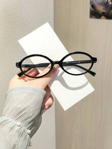 1pc Women's Casual Retro Small Frame Oval Fashion Glasses, Suitable For Daily Reading, Outfit Matching And Commuting - Multicolor - View 16