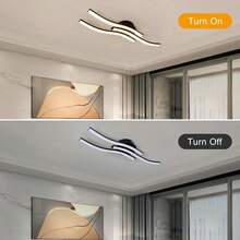 Three-Color Arc LED Ceiling Light, Wave-Shaped Ceiling Spotlight, Low Energy Consumption And High Illumination, Suitable For Living Room And Kitchen. - Black - View 5