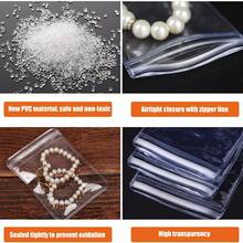 10个装PVC透明珠宝防氧化拉链袋防褪色塑料袋，用于包装珠宝、戒指、耳环等透明聚乙烯袋 - 無色 - 查看 7