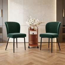 Dining Chairs - Green + Velvet - View 1