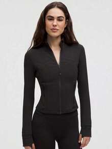 Lululemon Define Cropped Jacket Nulu Black-For Yoga Gym Running-Sweat-Wicking-Yoga-All Seasons Sport-Spring/Summer-Autumn/Winter-Back To School- Valentine's Day Gift - 黑色 - 查看 1
