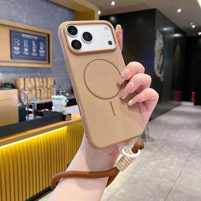 (Woven Lanyard) Liquid Silicone, Full Edge Wrap, 2.0 Magnetic Matte Anti-Fingerprint Slim Phone Case Compatible With IPhone 17 Pro Max/16/15/14/13/12/11/X/XR And S26 Ultra/S25/S24/S23/S22, A26/A36/A56/A57/A17/A16/A14/A15