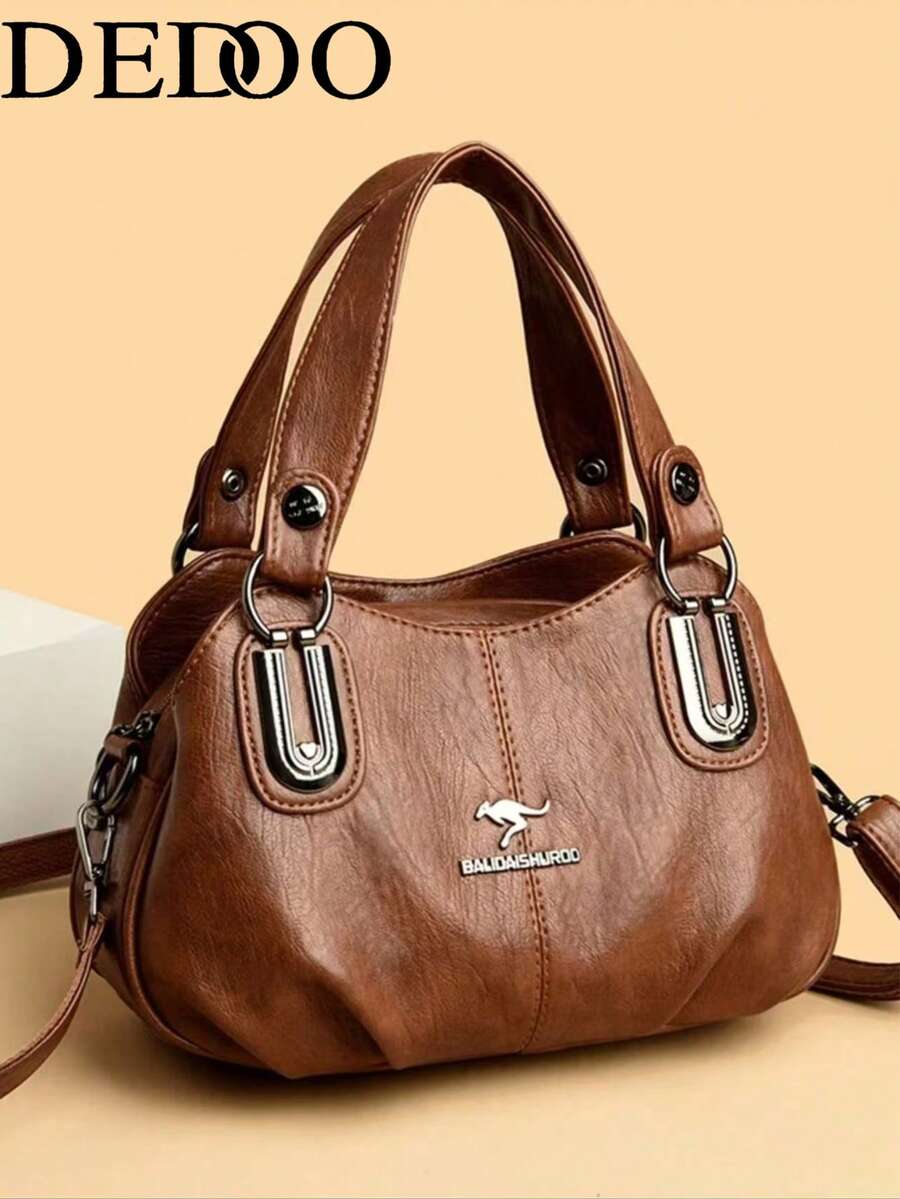 Dedoo 1pc 2025 Mother's Day Preferred High-Quality Luxury Handbag, Designer Messenger Bag, Large Capacity Tote Bag, Solid Color Leather Shoulder Bag