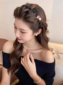 2026新款黑色优雅水钻发带，防滑洗脸头带，时尚女士发饰 - 彩色 - 查看 2