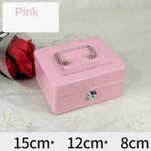 Hộp đựng tiền màu hồng có khóa số/khóa chìa, hộp đựng tiền bằng kim loại, có khay đựng tiền, hộp khóa, hộp đựng tiền có khay đựng tiền, ngăn kéo đựng tiền. - Nhiều màu - Xem 2