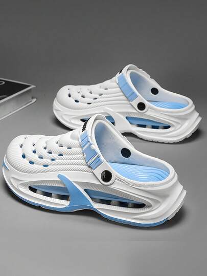 Men's Clogs Sandals, Summer New Closed Toe Slippers, Thick Sole Anti- Anti-Odor Breathable Casual Sports Sandals, Students Campus Fashion Leisure Hollow Clogs, Suitable For Fishing, Driving, Outdoor, Beach, Water Activities, Lightweight, Soft And Comfortable