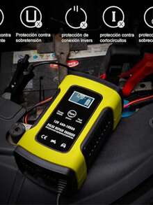 Cargador de Bateria de Auto 12V 6A con LCD Pantalla, Ajuste Inteligente de Corriente para Cargar y Proteger La Batería. - Amarillo - Ver 3
