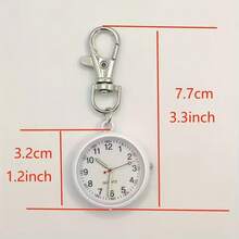 1pc Keychain Pocket Watch, Nurse Watch, Student Exam Watch, Minimalist Luminous Large Dial Elderly Keychain Watch - Multicolor - View 3