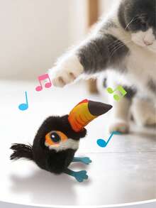 Pet Electric Toy, Smart Interactive Cat Toy, Realistic Chirping Bird Toy, USB Rechargeable, Touch Activated Cat Toy, Kitten Exercise Toy - Multicolor - View 4