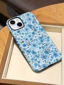 Flower 1pc Romantic Spring Floral Pattern Glossy 2-In-1 Film Hard Phone Case, Compatible With Samsung/ 11/12/13/14/15/16/17 Pro Max - Multicolor - View 4