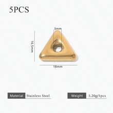 5-Piece 304 Stainless Steel 18K Gold-Plated Multi-Element Large-Hole Bead DIY Charm Jewelry Necklace Bracelet Making Accessories Women's Stainless Steel Jewellery Handmade Components - Bead - View 13