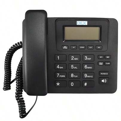 Teléfono con pantalla de llamadas para oficina y negocios, teléfono fijo con altavoz de manos libres para el hogar