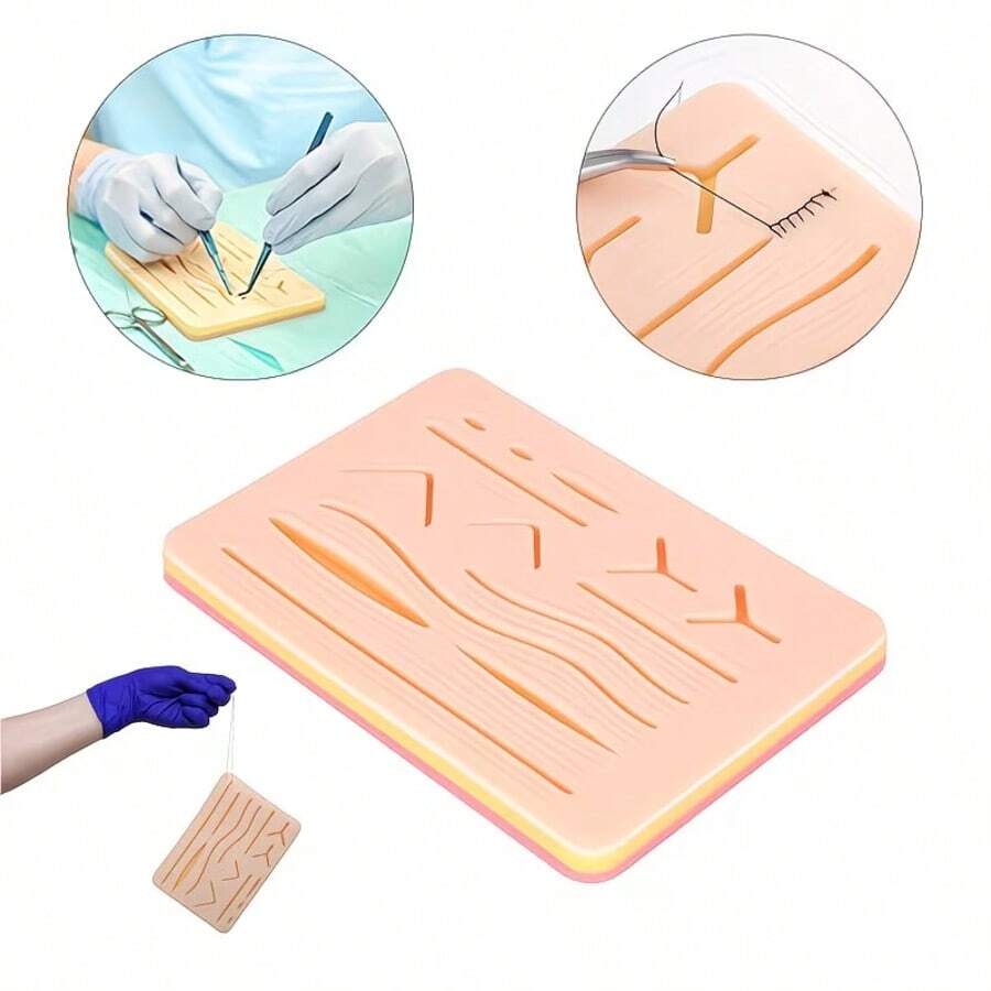 Suture Practice Skin Pad, Surgical Suture Practice Model Suitable For Various Wounds, Silicone Skin Model, Suture Practice Skin Pad Suitable For Suture Practice Of Various Wounds, Silicone Skin Model, Medical Student Training - Multicolor - View 1