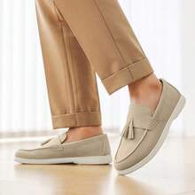 Men's Suede Fringe Loafers | Soft Sole Casual Slip-On Shoes Suitable For Office, Commuting And Daily Wear - Beige - View 5