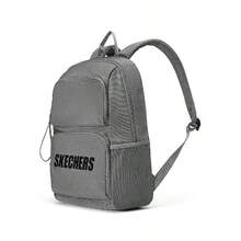 Skechers Ba lô unisex, màu xám, thích hợp cho đi làm hàng ngày và đi học, kiểu dáng tối giản cổ điển, dung tích lớn, thích hợp cho thể thao, du lịch L320U196-004L - Xám băng giá - Xem 2