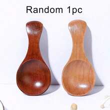 2pcs Wooden Tea Spoons, Ice Cream Wooden Spoons, Short Handle Mini Tea Leaf Spoons - View 6
