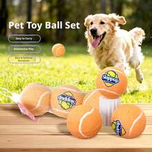 3/6 Pcs Pet Toy Ball, Orange Interactive Ball Toy, Dog Teething Toy, Tear-Resistant And Chew-Resistant, Pet Entertainment Toy, Pet Supplies, Suitable For All Dog Breeds. - Multicolor - View 9