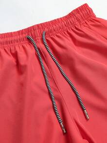 Pantalones cortos deportivos 3/4 para hombre con bolsillo con cremallera anti-pérdida y cinturilla ajustable con cordón y características únicas - Rosa Fucsia - Ver 4
