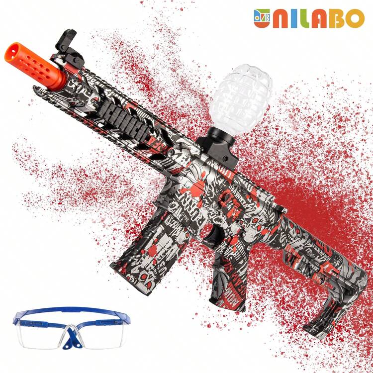طقم بندقية لعبة كهربائية Unilabo M4A1، لعبة إطلاق نار عالية الدقة، قابلة للشحن وإعادة الاستخدام، لعبة حفلات خارجية مثالية وهدية للأولاد، هدية عيد ميلاد/عطلة (باستثناء الرصاص) - متعدد الألوان - مشاهدة 2