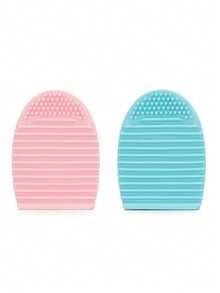 1/2pcs Makeup Brush Cleaning Tool, Handheld Silicone Brush Cleansing Egg, Cosmetic Brush Cleaning Tool, Portable Brush Cleaner, Cleaning Mat, Makeup Tools - Multicolor - View 12