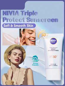 NIVEA SPF 50+ PA+++ Triple Protection Sunscreen, Ocean-Friendly, Lightweight, Oil-Control, Non-Irritating, Suitable For All Skin Types (50ml/1.76 Fl Oz) - White - View 7