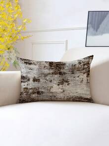 2pcs,Modern Abstract Distressed Texture Pillow Covers,Home Decor,Gift,Faux Linen Polyester Material,Hidden Zipper,No Filling,Suitable For Home Decoration,Living Room Decoration,Pillow Covers,Cushion Covers - Chocolate Dark Brown - View 7