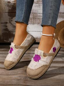 女士新款刺绣平底鞋 - 彩色 - 查看 5