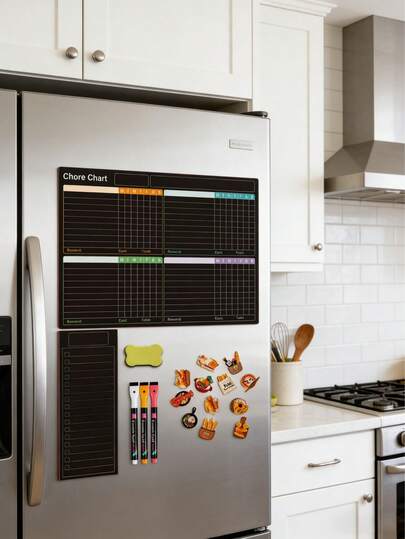 1/18pcs Magnetic Meal Planner + Baking Set, Suitable For Refrigerator, Erasable Calendar With Week & Month Layout, Ideal For Home, Office Or Kitchen Organization, Monthly Calendar