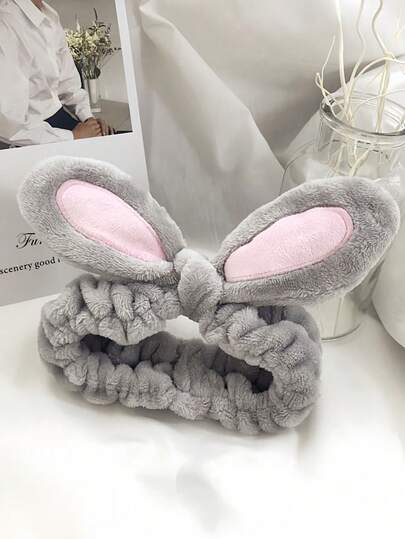 可爱兔耳造型发箍，适合洗脸或化妆，家居浴室装饰，返校用品，送给女性、女孩、妈妈的礼物，浴室必备，旅行必备，节日必备，夏季，生日，毕业派对