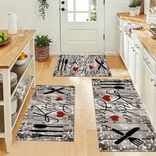 3pcs Set Of Scratch-Resistant Kitchen Carpet – Polyester Anti-Slip Mat, Pet-Friendly Non-Slip, Absorbent, Washable Polyester ,Kitchen And Laundry Area, Laundry Room | Decorative Floor | Absorbent, Laundry Room Decor,Suitable For Bathroom, Shower, Laundry Room, Bedroom, Living Room, Door Mat, Kitchen Mat - Multicolor - View 1