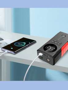 Arrancador de salto de compresor de aire, banco de energía - Carga rápida de teléfono, cargador de batería de automóvil, luz LED de emergencia, inflado rápido, detección de presión de neumáticos, reforzador de batería de automóvil portátil de 12V - Multicolor - Ver 8