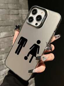 Funny Phone Case,Ugly Phone Case 1pc Minimalist Funny Graphic UV Printed Phone Case, Compatible With IPhone 17-11 Pro Pro Max Plus, Gift For All Occasions - Black - View 2