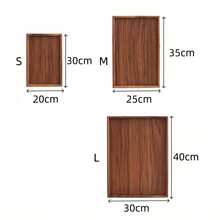Set de 3 Bandejas Rectangulares de Bambú, Bandejas de Servir para Cocina y Mesa, Bandeja para Desayuno, Café y Aperitivos, Bandejas Decorativas y Resistentes para Hogar, Restaurante y Hostelería - Café integral - Ver 2