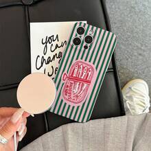 1个极简卡通条纹沙丁鱼图案穿孔亮面丝质手机壳，兼容 11/12/13/14/15/16 Pro Max、Galaxy S26 S25 S24 S23 S22 S21 Plus Ultra - 彩色 - 查看 6