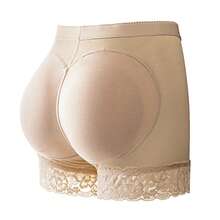 Butt Lifting Shorts With Padded Panties And Lace - 米色 - 查看 6