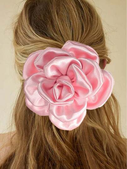 1个优雅花卉布艺发夹，侧刘海发夹，舞蹈/拍照道具，发卡