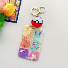 Anime Card Holder With Keychain Character ID Badge Holder Cartoon Poke Ball Keyring - Multicolor - View 13
