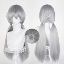 39英寸长直发新款电影版朱迪兔假发长灰色合成动漫万圣节派对耐热假发 - 灰色 - 查看 12