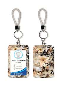 1 Peça Porta-Cartão de Colagem de Animal Vintage, Protetor de Cartão de Estudante/Identidade de Alta Qualidade com Cordão Trançado, Leve e Portátil para Transporte, Escritório, Uso Diário - Retângulo - Visão 2
