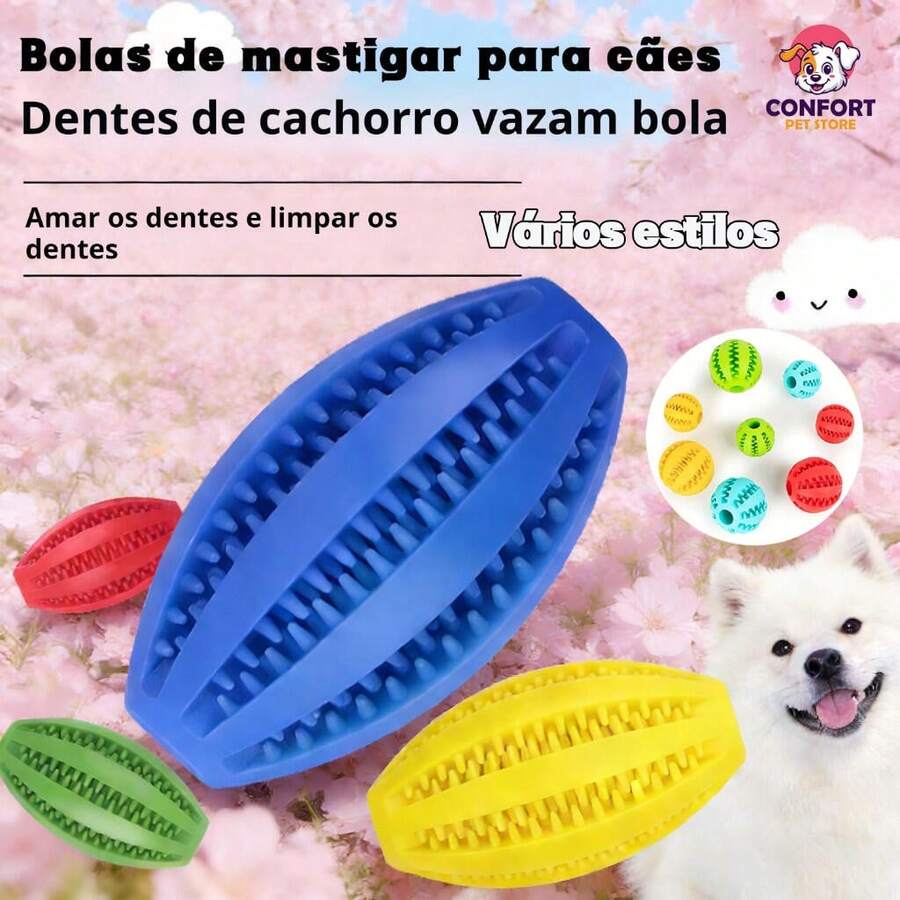 brinquedo cachorro/brinquedos gatos/brinquedo para cachorro/pet shop cachorro/Diversas cores e estilos - redondo 7cm verde - Visão 1