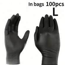 20/100pcs Pink Nitrile Disposable Gloves - Thicker, Durable, Comfortable Fit, Suitable For Kitchen Cleaning, Dishwashing, Beauty Care, Pet Bathing, Etc. - Waterproof - Black - View 20