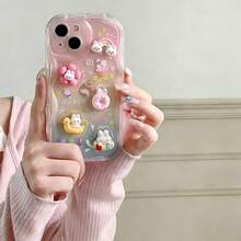 Newmine Novelty Case: 3D Wavy Cute Bunny Phone Case/Bracelet Protector With High-Value Cartoon Design And Drop-Proof Features. - Multicolor - View 83