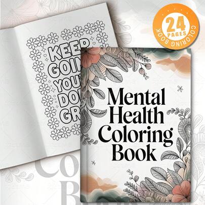 Sách tô màu về sức khỏe tinh thần - 24 trang dành cho người lớn và thanh thiếu niên, thiết kế hoa văn trang nhã, giấy chất lượng cao, tranh nghệ thuật giúp thư giãn cảm xúc, món quà hoàn hảo cho Ngày Valentine, Lễ Phục Sinh, Sinh nhật, những câu trích dẫn truyền cảm hứng, họa tiết đồ họa nổi bật.