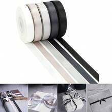 5 cuộn ruy băng satin cao cấp hai mặt, rộng 3/8 inch, nhiều màu sắc, thích hợp để gói quà cưới, trang trí tiệc cưới, làm bó hoa thủ công, 5 màu x 10 yard. - Đen và trắng - Xem 8
