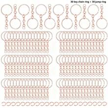 30/60/100 chiếc móc khóa dẹt có dây xích, vòng tách 1 inch, vòng nối hở, vật liệu làm đồ thủ công và trang sức DIY, thích hợp cho người làm đồ thủ công. - Chuỗi khẩu độ + vòng tròn nhỏ - Xem 13