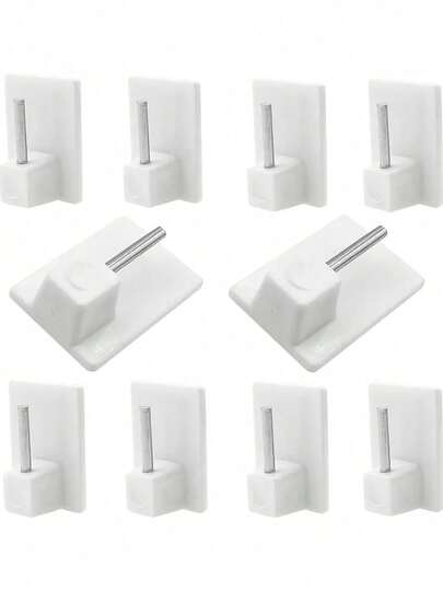 1pc Self-Adhesive Curtain Hooks - Plastic No-Drill Hooks, Strong Adhesive Backing, Modern Design, Suitable For Curtains, Curtain Rods, Home Decor (Residential And Commercial Use), Curtain Hooks