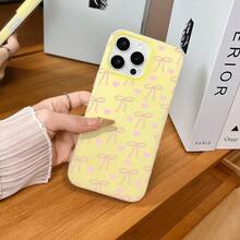 Funda para teléfono: Diseño de lazo en forma de corazón, adecuada para Apple  17 Pro Max, 17 Air, funda de teléfono dos en uno de gelatina en cuatro colores.Compatible con 16E, 15, 14 Plus, 13, 12, 11.Atmósfera Linda y Dulce.Textura de Alta Calidad.Compatible también con XR Feel - Verde - Ver 2